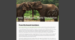 Desktop Screenshot of help.elephantsworld.org